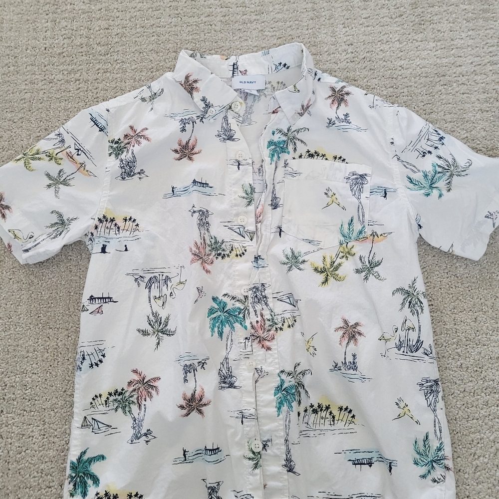 Old Navy Short Sleeve Shirt Hawaiian Beach Vacation Shirt